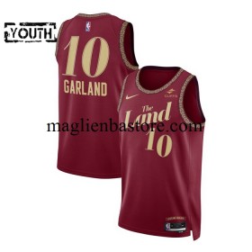 Maglia NBA Cleveland Cavaliers Darius Garland 10 2023-2024 Nike City Edition Rosso Swingman - Bambino
